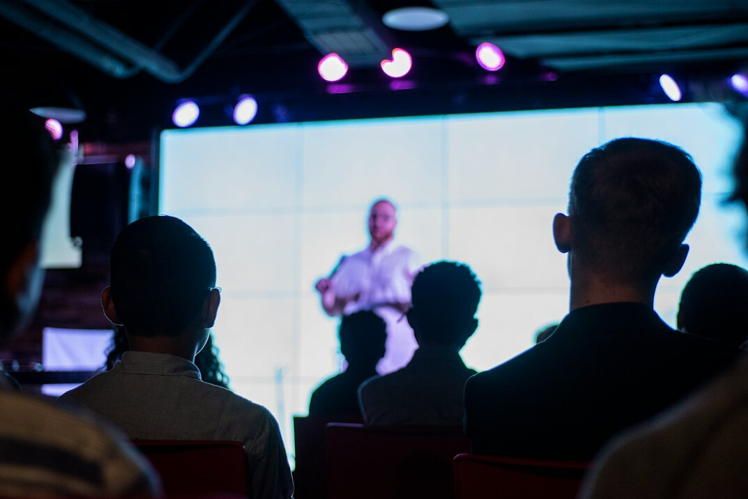 person giving presentation