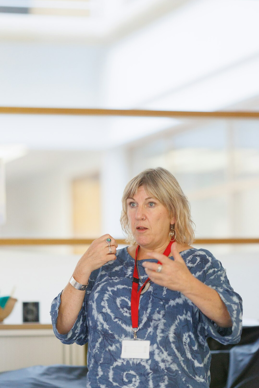 woman speaking in workshop