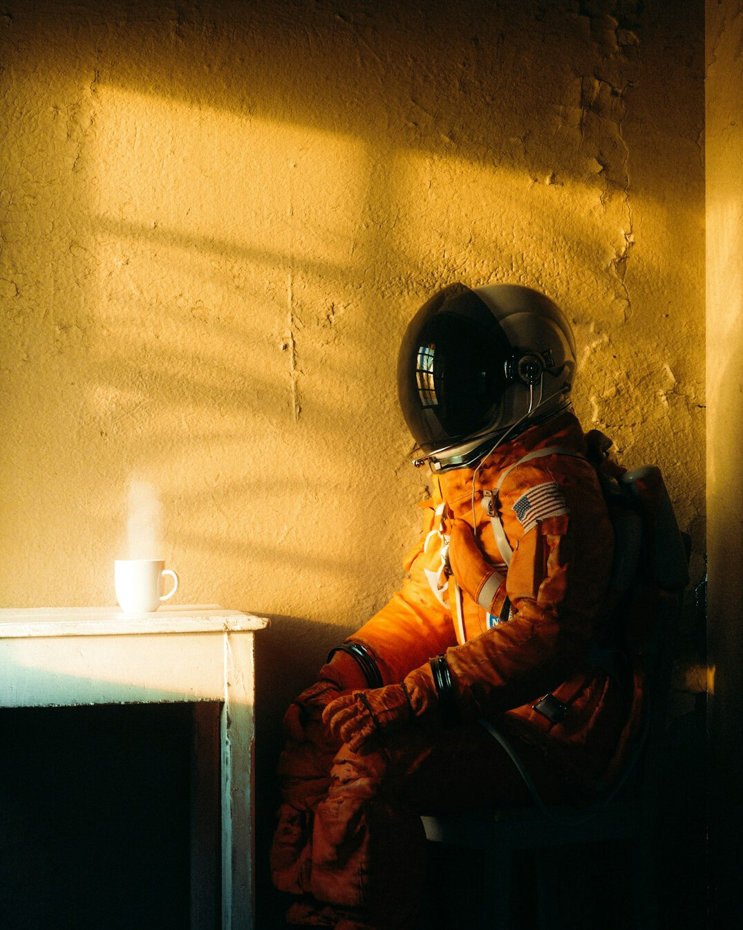 meditating person in calm room