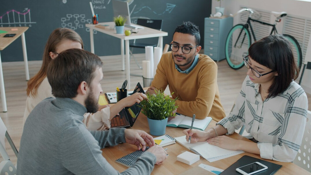 team discussing ideas