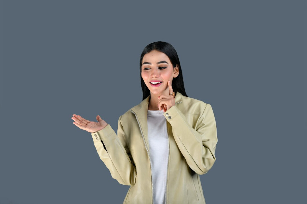 confident woman presenting to audience