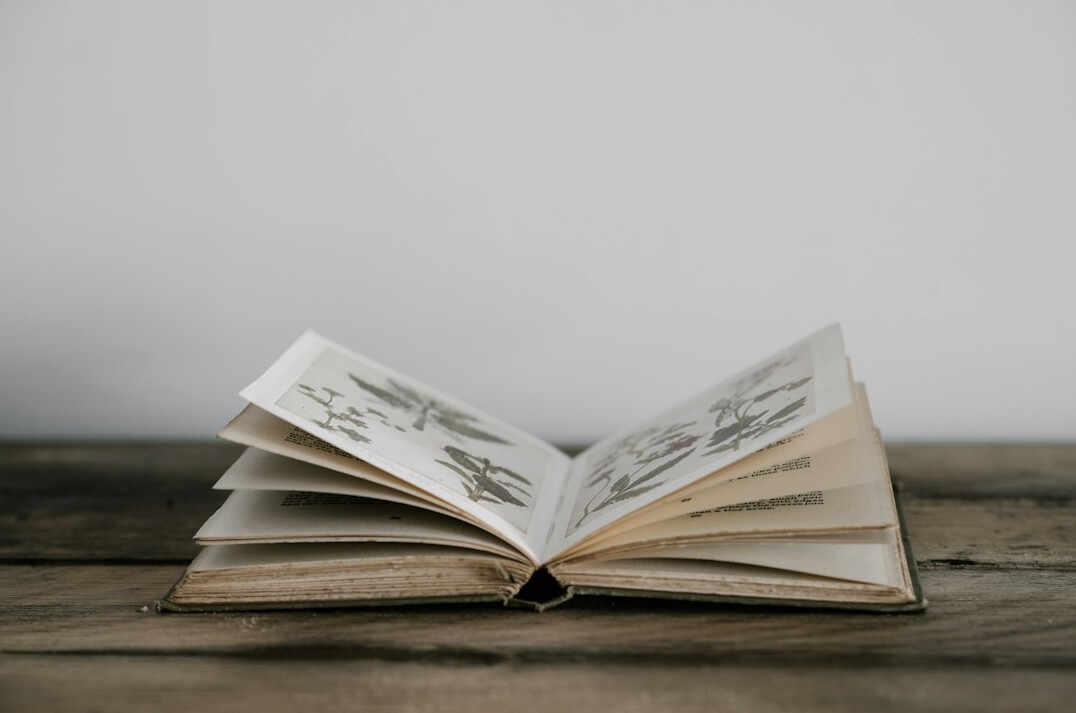 Open notebook and pen on a desk with soft light
